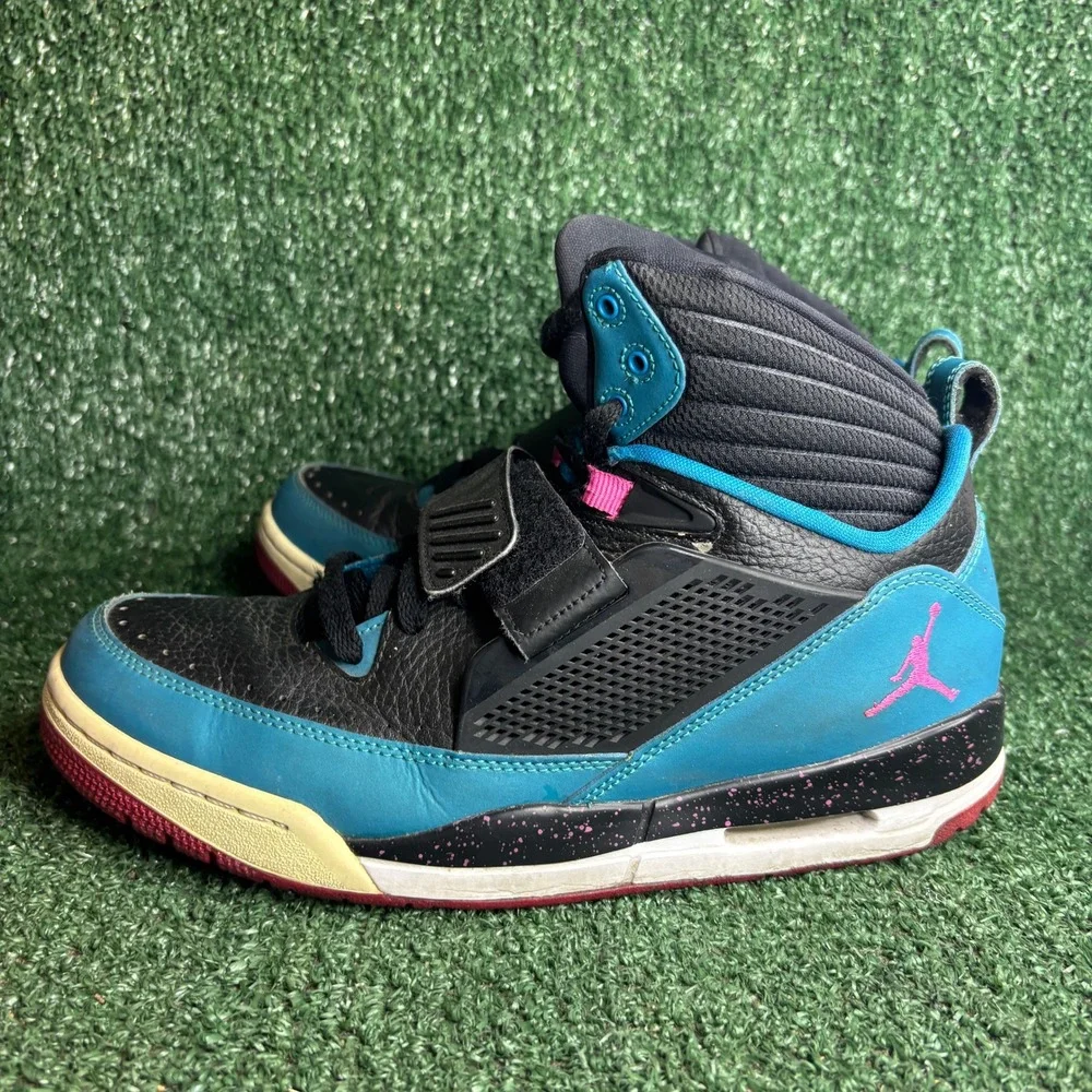 Jordan Flight 97 Remix South Beach High Top Basketball Shoes Black Teal Mens 8
